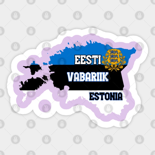 Estonia map & flag Sticker by Travellers